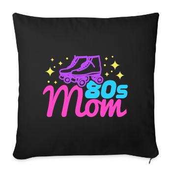 Maman des années 80 - Housse de coussin décorative 45 x 45 cm - noir - Devant