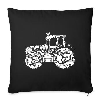 Tractor Silhouette - Sofa pillowcase 17,3'' x 17,3'' (45 x 45 cm) - black - Front
