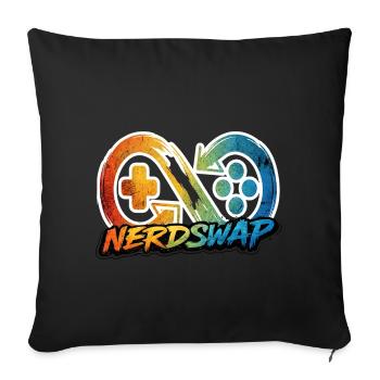 NerdSwap Gaming Merch - Sofakissenbezug 45 x 45 cm - Schwarz - Vorne