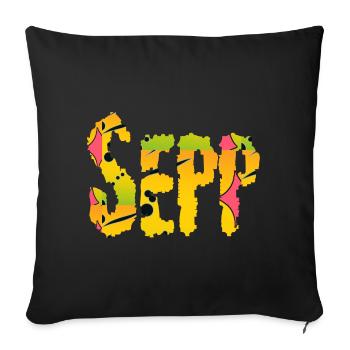 Sepp First Name - Sofa pillowcase 17,3'' x 17,3'' (45 x 45 cm) - black - Front