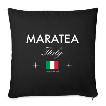Maratea Italy Coordinates Travel Souvenir - Sofa pillowcase 17,3'' x 17,3'' (45 x 45 cm) - black - Front
