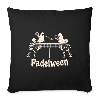 Halloween Padel Skelett Geister Padelween - Sofakissenbezug 45 x 45 cm - Schwarz - Vorne