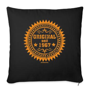 Used look Original seit - 1967 - RAHMENLOS Vintage - Sofakissenbezug 45 x 45 cm - Schwarz - Vorne