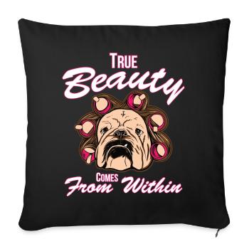 Seulement pour les vrais amateurs de bouledogue! - Housse de coussin décorative 45 x 45 cm - noir - Devant