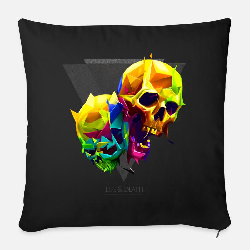 Schädel - Sofakissenbezug 45 x 45 cm - Schwarz