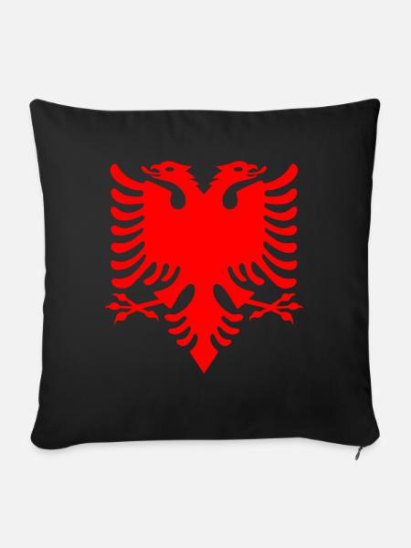 roter doppelkopfadler Albanian Double Eagle - Sofakissenbezug 45 x 45 cm - Schwarz