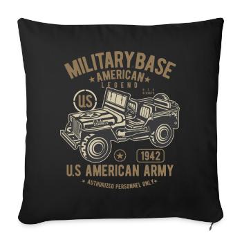 MILITARY OFFROAD JEEP - US Army Jeep Shirt Design - Sofa pillowcase 17,3'' x 17,3'' (45 x 45 cm) - black - Front