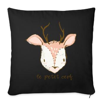 le petit cerf - Sofakissenbezug 45 x 45 cm - Schwarz - Vorne