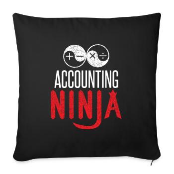 Accounting Ninja - Buchhaltung Finanzen Bilanz - Sofakissenbezug 45 x 45 cm - Schwarz - Vorne