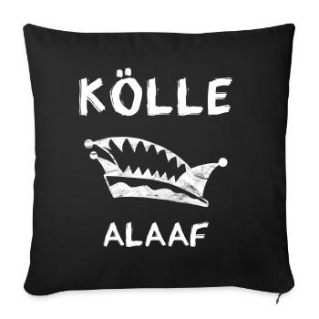 Karneval Köln - Kölle Alaaf - Sofakissenbezug 45 x 45 cm - Schwarz - Vorne