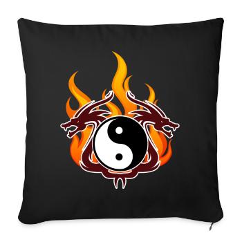 Drachen - Sofakissenbezug 45 x 45 cm - Schwarz - Vorne