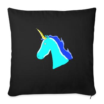 Unicorn Unicorn Gift Idea Blue Horn Tail - Sofa pillowcase 17,3'' x 17,3'' (45 x 45 cm) - black - Front