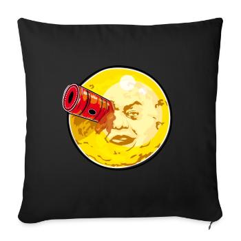The journey to the moon - Sofa pillowcase 17,3'' x 17,3'' (45 x 45 cm) - black - Front
