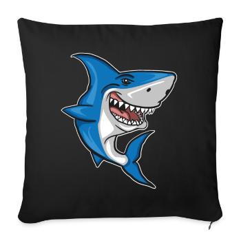 Shark - Fish - Sofa pillowcase 17,3'' x 17,3'' (45 x 45 cm) - black - Front