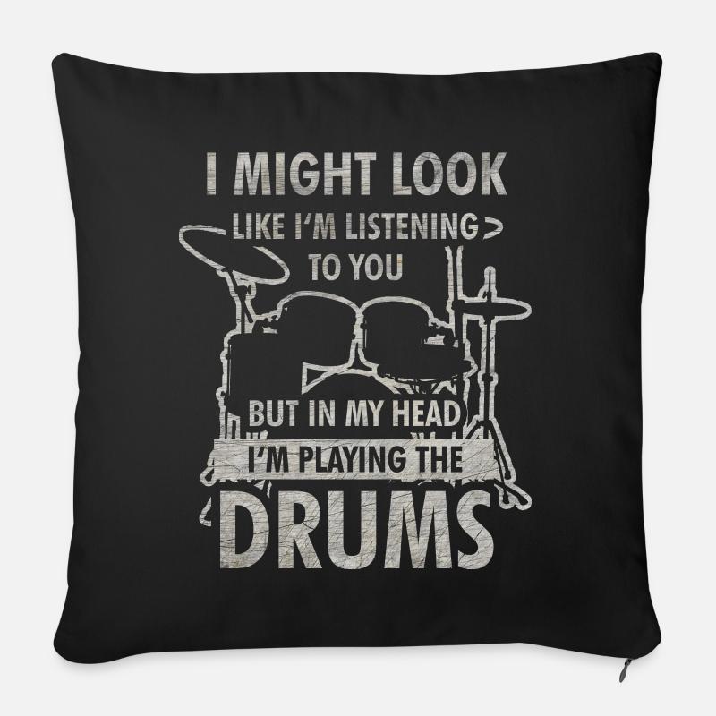 Schlagzeug Schlagzeuger Musiker Musik Geschenk - Sofakissenbezug 45 x 45 cm - Schwarz