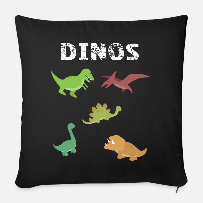 Dinosaurier - Sofakissenbezug 45 x 45 cm - Schwarz