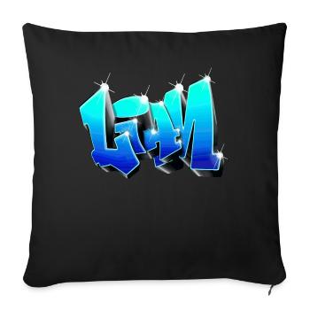 LIAM graffiti Blue - Sofa pillowcase 17,3'' x 17,3'' (45 x 45 cm) - black - Front
