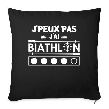 Ich kann kein Biathlon haben. - Sofakissenbezug 45 x 45 cm - Schwarz - Vorne