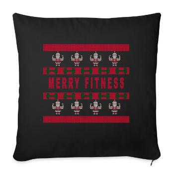Fitness - Pull de Noël moche - Housse de coussin décorative 45 x 45 cm - noir - Devant