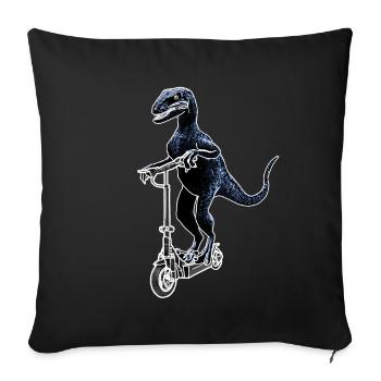Electric Scooter E-Scooter Dino Raptor Gift Idea - Sofa pillowcase 17,3'' x 17,3'' (45 x 45 cm) - black - Front