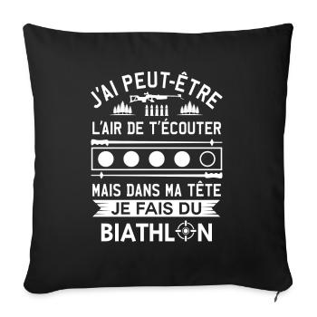Ich mache Biathlon T-Shirt Humor Biathlet - Sofakissenbezug 45 x 45 cm - Schwarz - Vorne