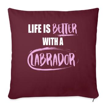 Labrador dog talk - Sofa pillowcase 17,3'' x 17,3'' (45 x 45 cm) - burgundy - Front