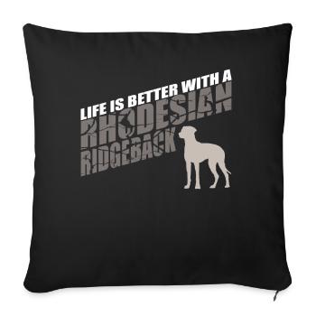 Rhodesian Ridgeback Geschenkidee - Sofakissenbezug 45 x 45 cm - Schwarz - Vorne