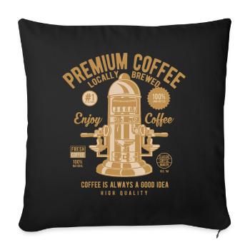 Coffee Classic Machine à café Premium connaisseur - Housse de coussin décorative 45 x 45 cm - noir - Devant
