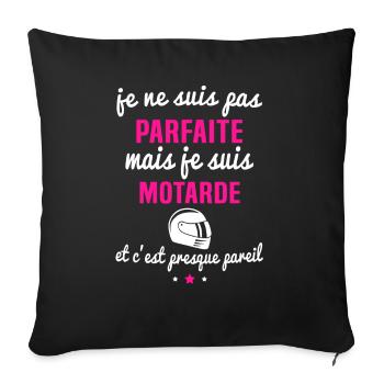 I'm not perfect but I'm a biker - Sofa pillowcase 17,3'' x 17,3'' (45 x 45 cm) - black - Front