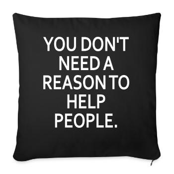 Aidez les gens 2 - Housse de coussin décorative 45 x 45 cm - noir - Devant