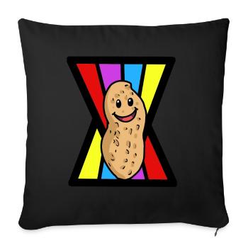 Cacahuètes Noix Noix Nourriture Joyeuse - Housse de coussin décorative 45 x 45 cm - noir - Devant