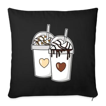 Couple milkshake vanilla chocolate - Sofa pillowcase 17,3'' x 17,3'' (45 x 45 cm) - black - Front