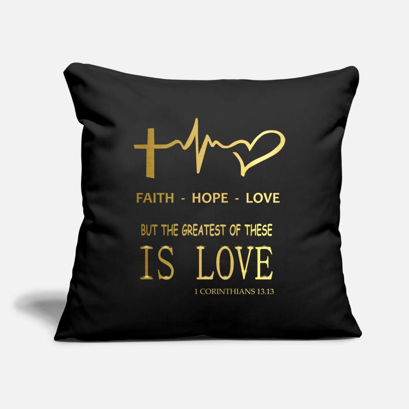GLAUBE HOFFNUNG LIEBE - GOLD Sofakissenbezug 45 x 45 cm