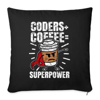 Programmierer Kaffee Nerd geek - Sofakissenbezug 45 x 45 cm - Schwarz - Vorne