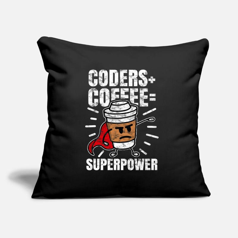 Programmeur café geek geek Housse de coussin décorative 45 x 45 cm