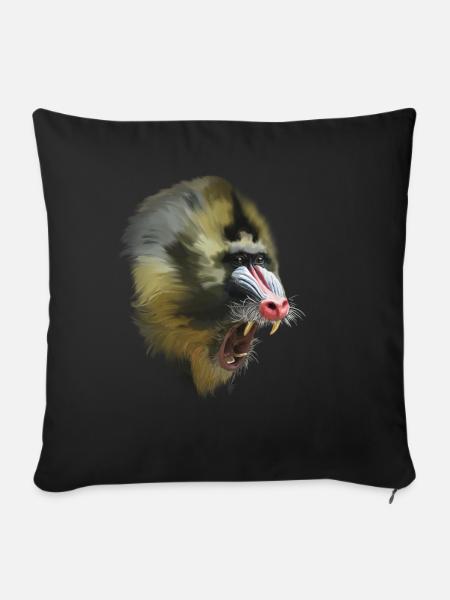 Mandrill - Sofakissenbezug 45 x 45 cm - Schwarz