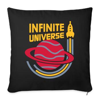 Infinite Universe (Planet) - Sofa pillowcase 17,3'' x 17,3'' (45 x 45 cm) - black - Front