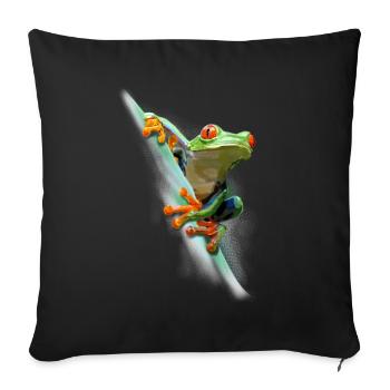 Frog - Sofa pillowcase 17,3'' x 17,3'' (45 x 45 cm) - black - Front