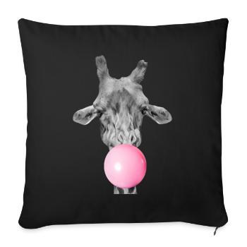Giraffe und kaugummi - Sofakissenbezug 45 x 45 cm - Schwarz - Vorne