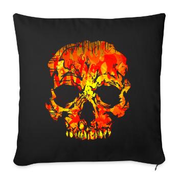 Skull (Hell) - Sofa pillowcase 17,3'' x 17,3'' (45 x 45 cm) - black - Front