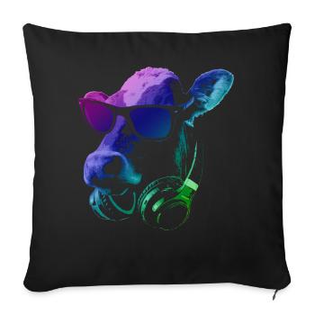 DJ COW - Sofa pillowcase 17,3'' x 17,3'' (45 x 45 cm) - black - Front