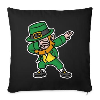 Dab dabbing leprechaun St. Patrick's day - Housse de coussin décorative 45 x 45 cm - noir - Devant