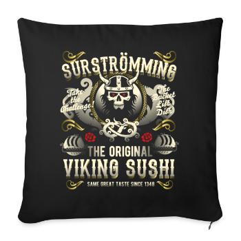 Surströmming Challenge Original Viking Sushi - Housse de coussin décorative 45 x 45 cm - noir - Devant