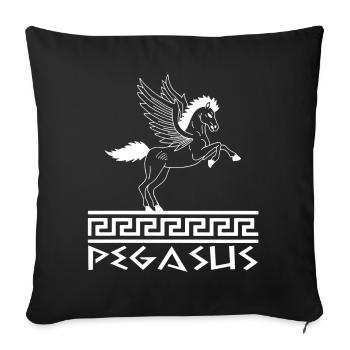 White Pegasus Horse - Sofa pillowcase 17,3'' x 17,3'' (45 x 45 cm) - black - Front