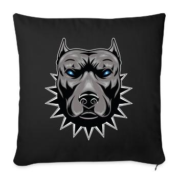 Pitbull dog dog head fighting dog Stafford - Sofa pillowcase 17,3'' x 17,3'' (45 x 45 cm) - black - Front