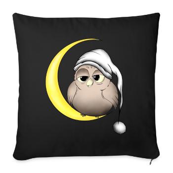 Owl - Sofa pillowcase 17,3'' x 17,3'' (45 x 45 cm) - black - Front