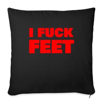 i fuck feet - Housse de coussin décorative 45 x 45 cm - noir - Devant