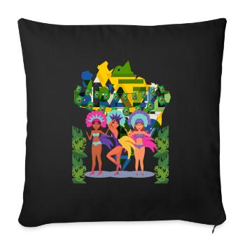 Brésil Carnaval Rio de Janeiro - Housse de coussin décorative 45 x 45 cm - noir - Devant