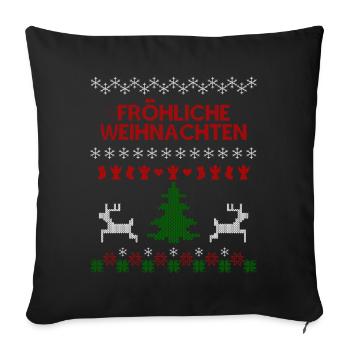 Fröhliche Weihnachten - Sofakissenbezug 45 x 45 cm - Schwarz - Vorne