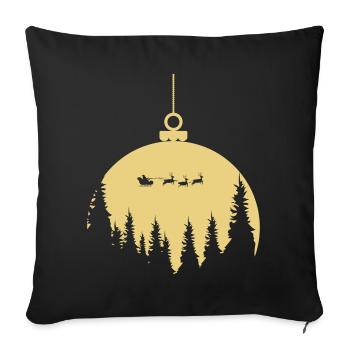 christmas santa claus ball xmas gold christmas - Sofa pillowcase 17,3'' x 17,3'' (45 x 45 cm) - black - Front